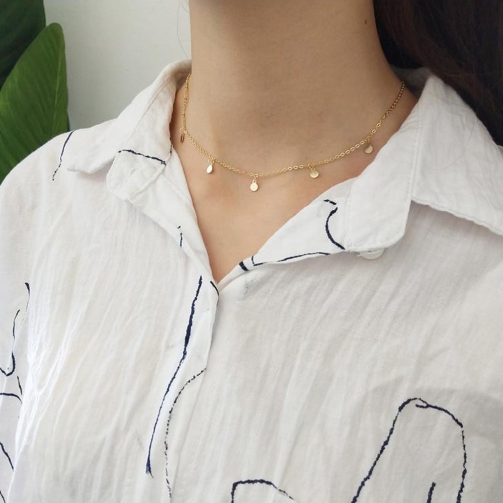 Simple Choker Necklace Small Circles